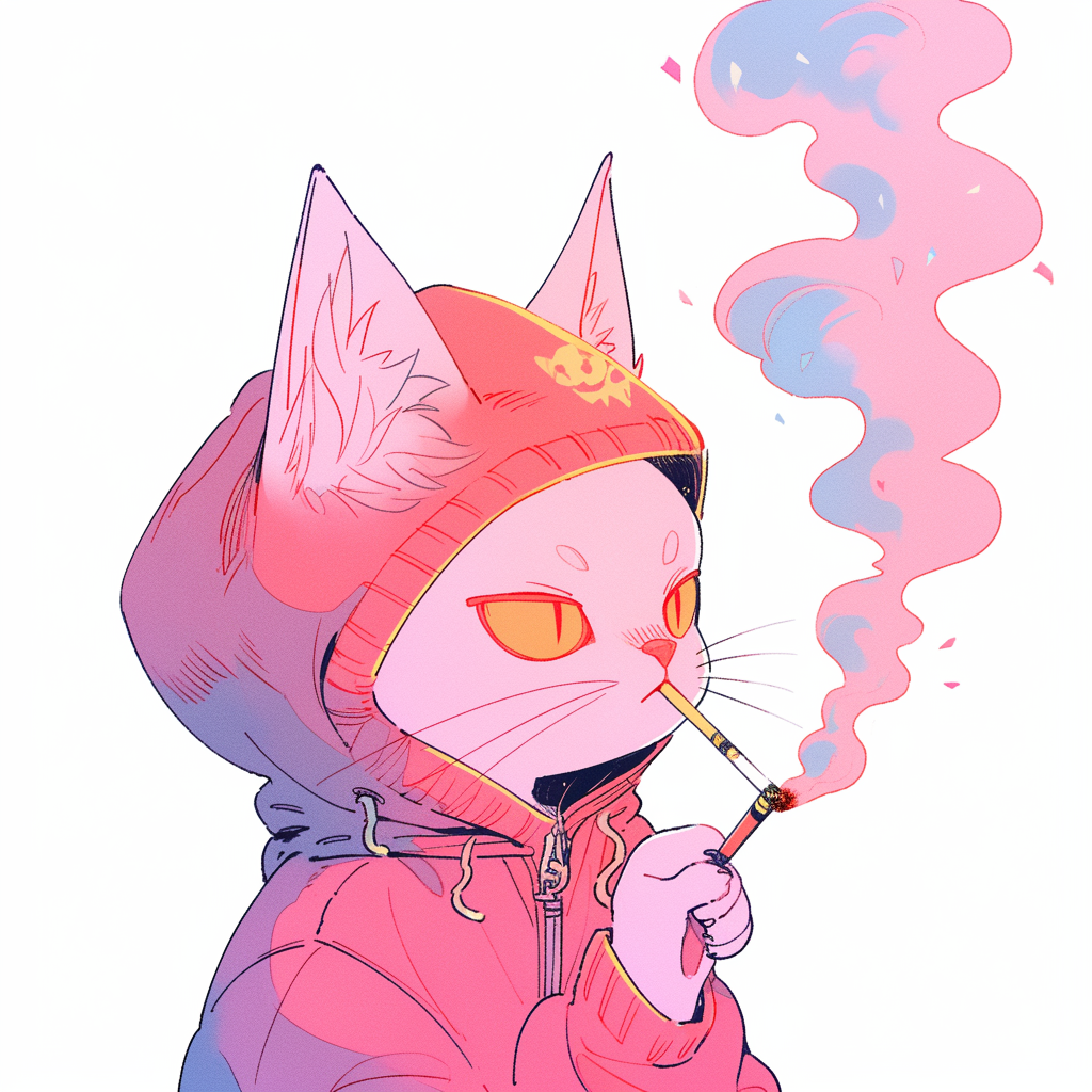 Cat smoking vape photo niji ar