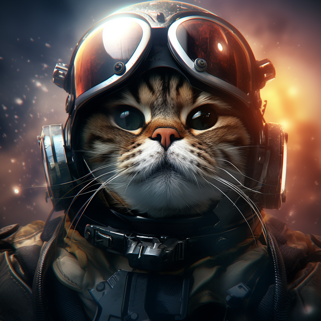 Courageous cat space warrior astronaut agent