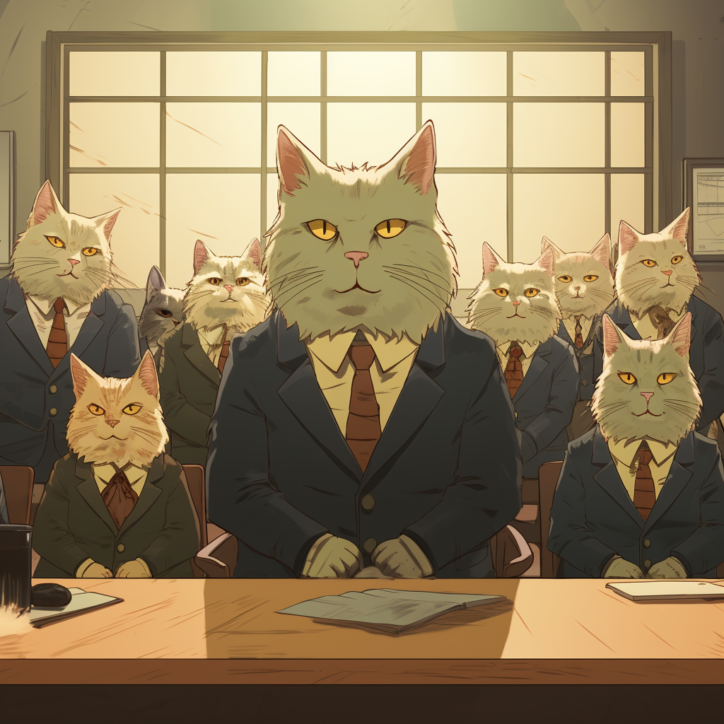 Cat Team Meeting with Leader