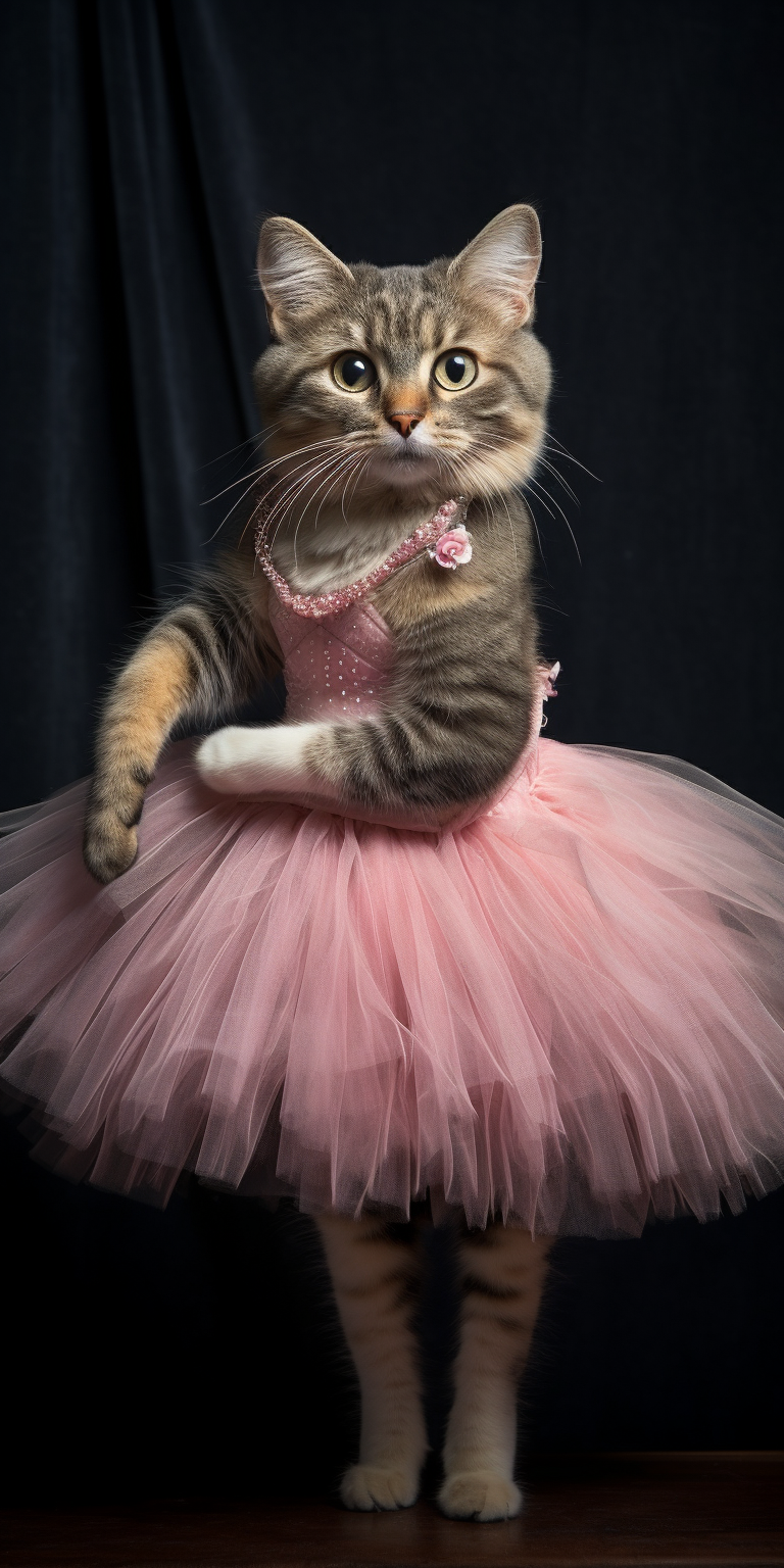 Cute cat in ballet costume