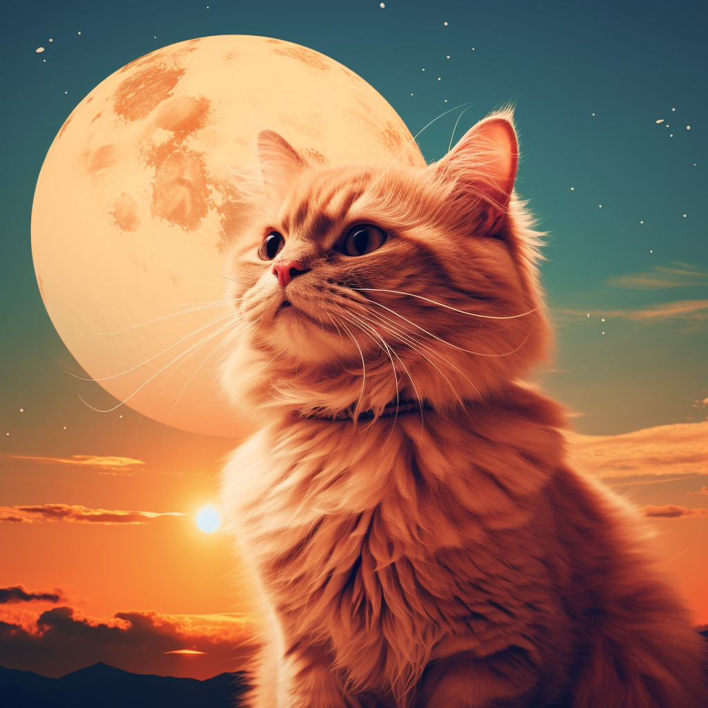 Cat with text on background