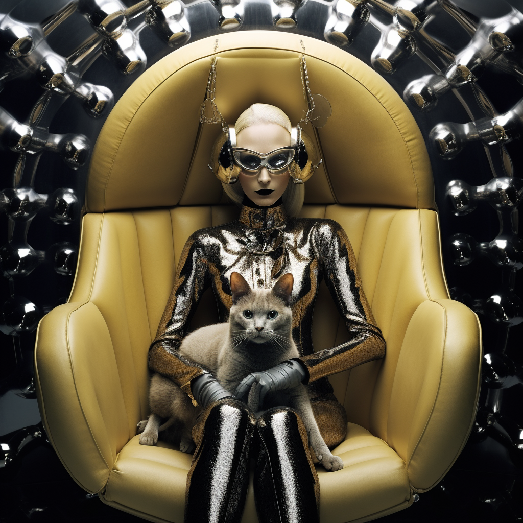 Seductive Cat Woman in Armchair