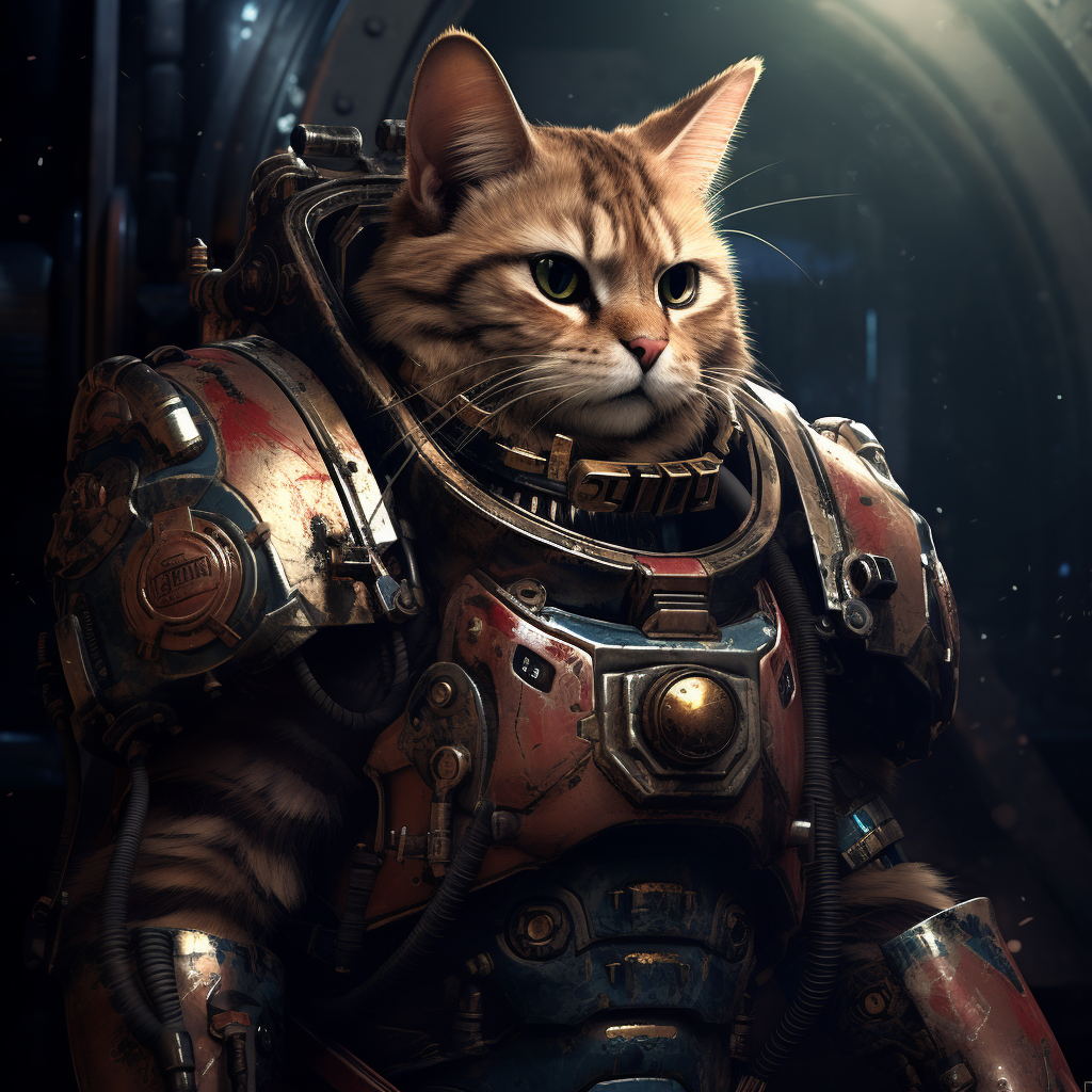 Cat Space Marine in Action