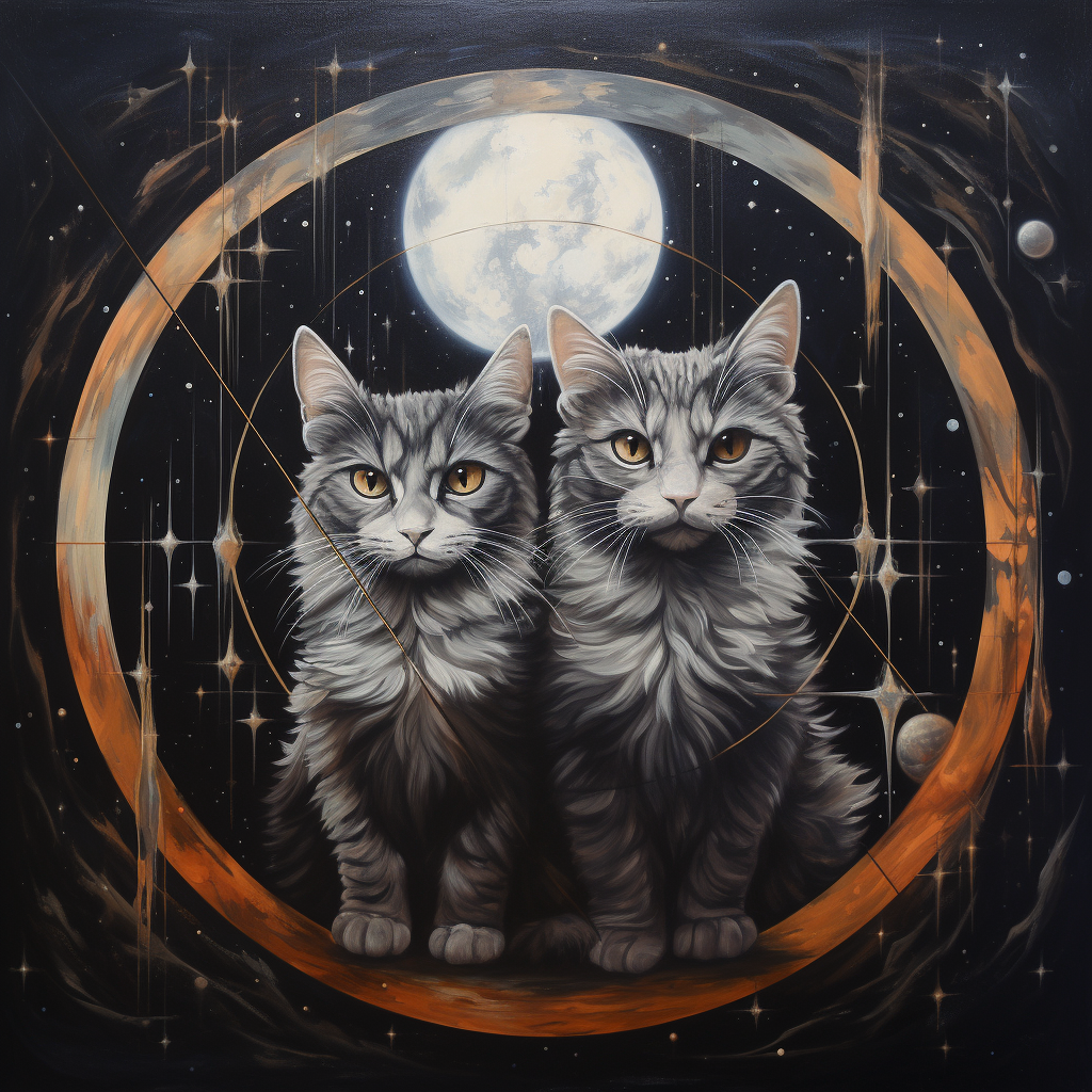 Multiple cats floating in cosmic void