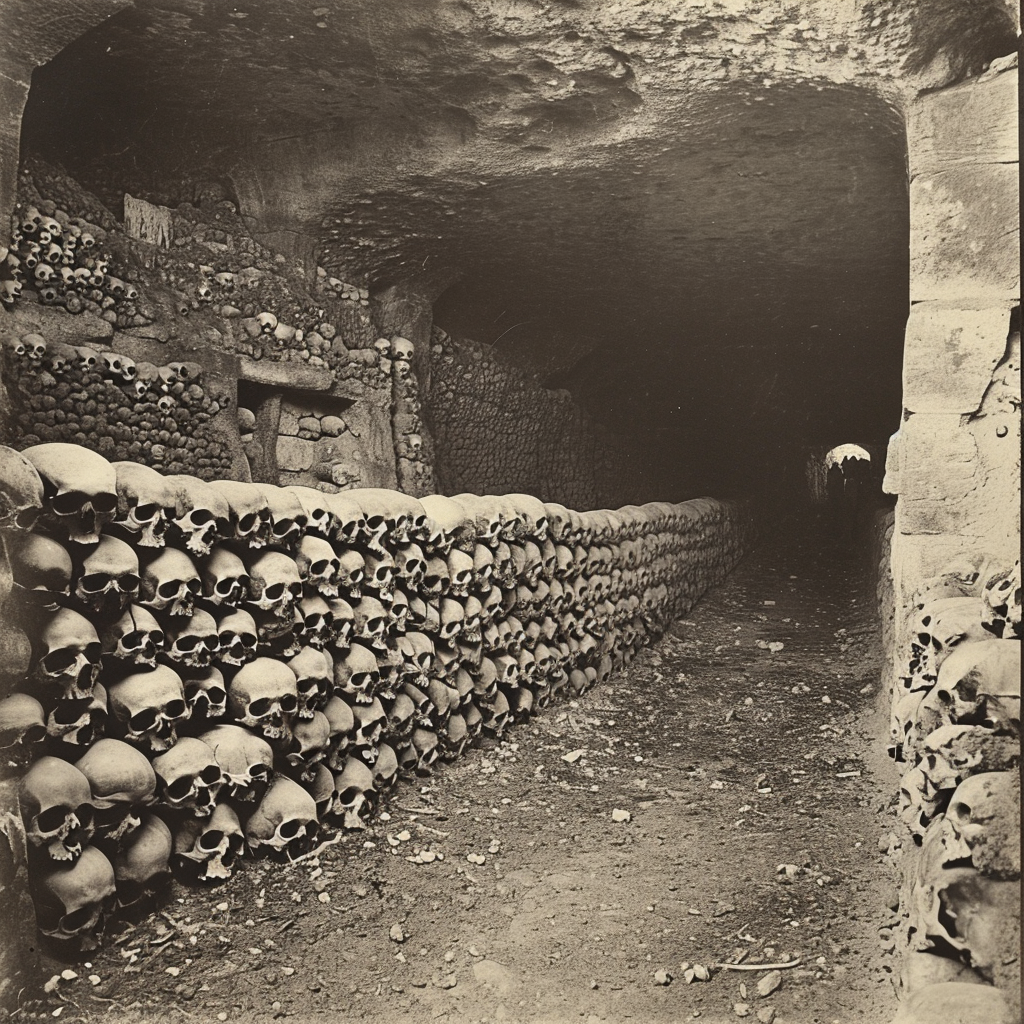 1800s Catacombs Below Paris Image