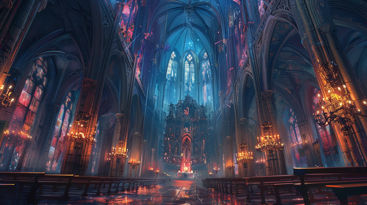 Epic Dark Fantasy Cathedral Interior