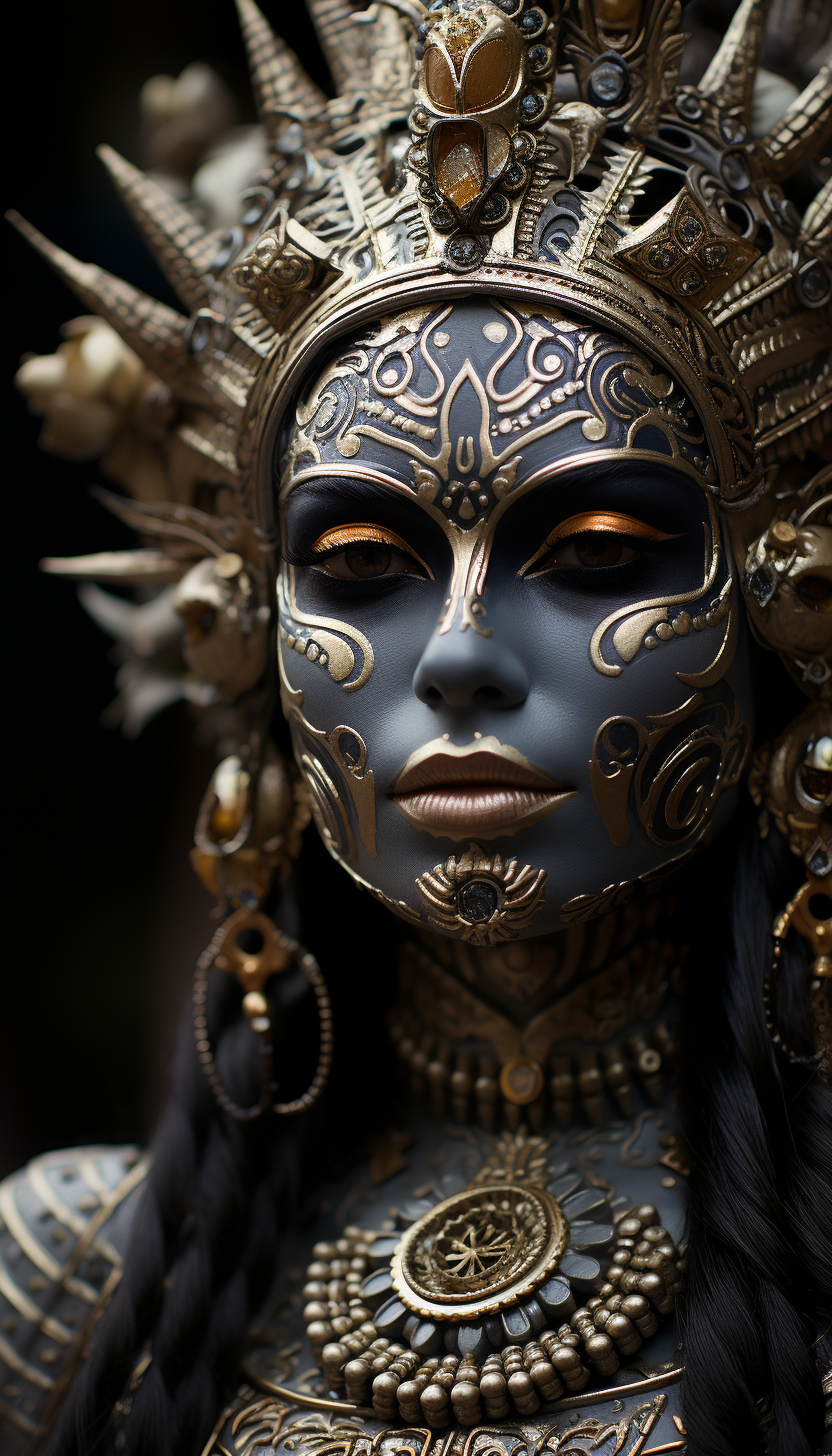 Intricate Catrina Queen Makeup