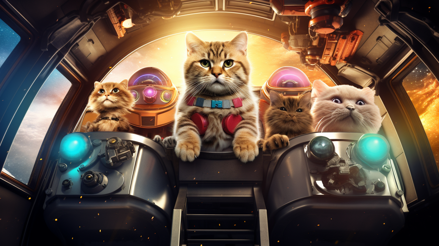 Cats in Space Funny Image