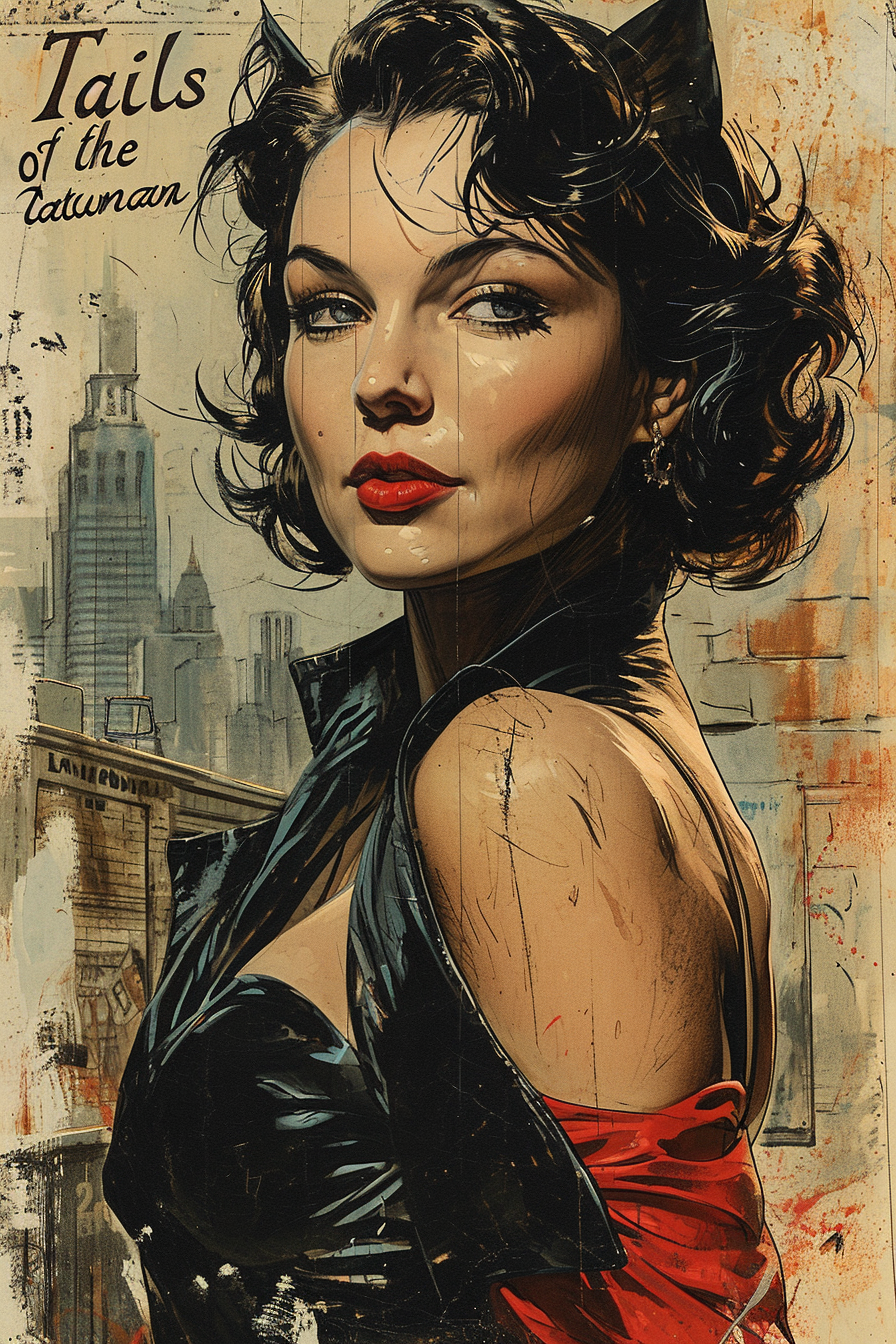 Dramatic Catwoman comic book cover