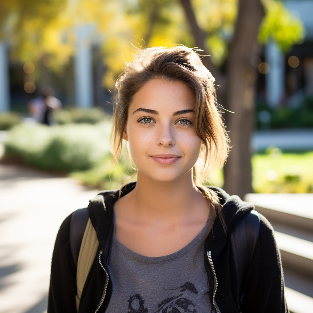 Caucasian Female University Student Headshot