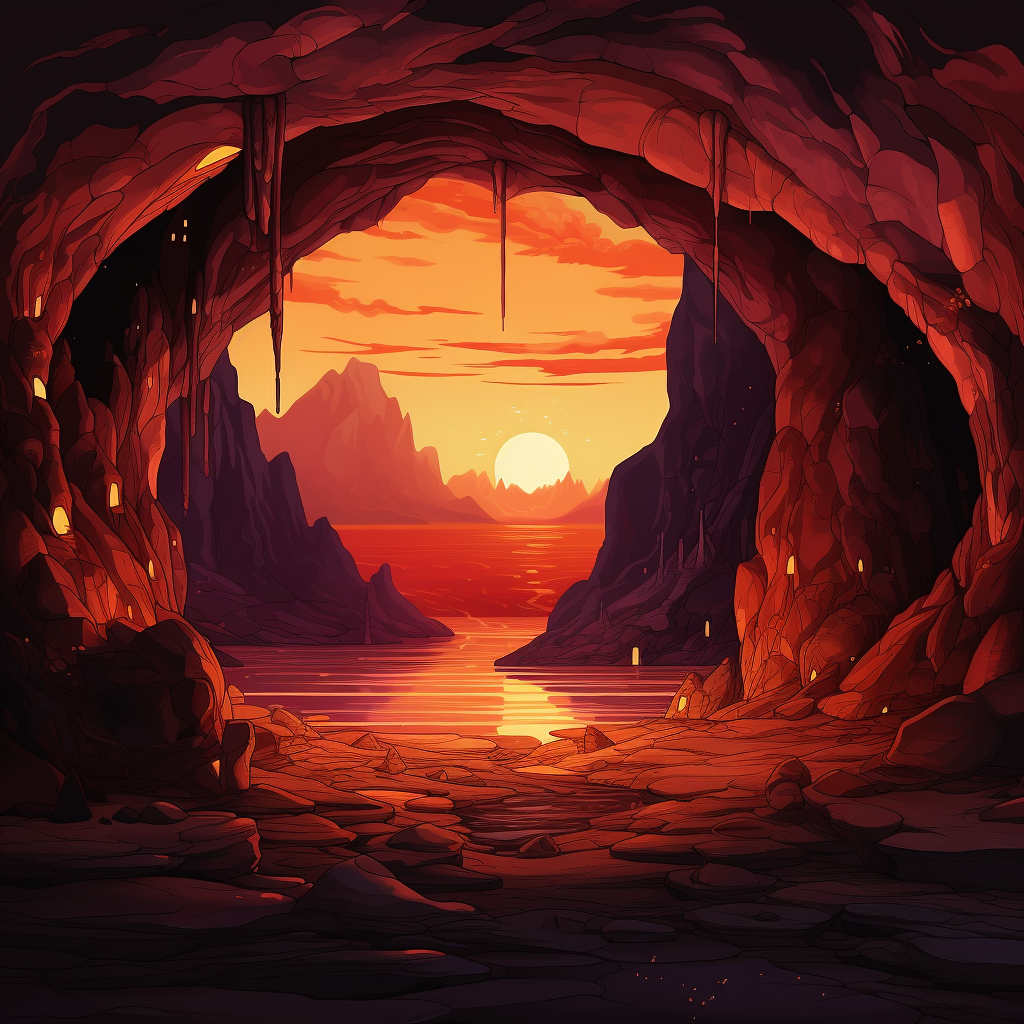 Captivating cave fire artwork