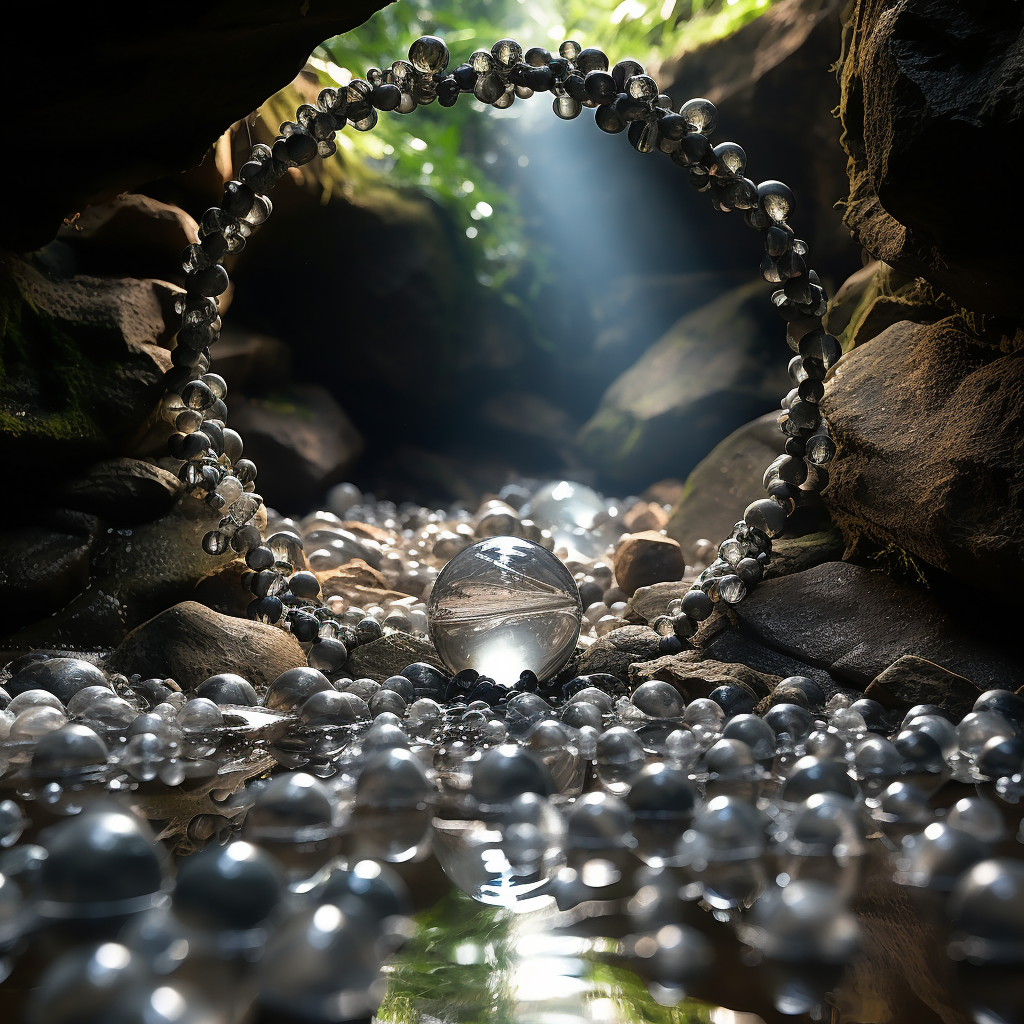 Grey Pearls Spiral in Cave