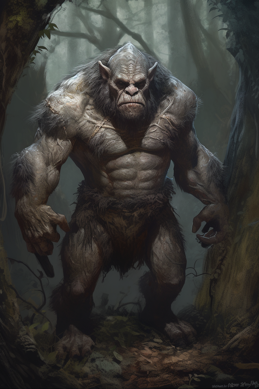 Realistic Cave Troll in Forest