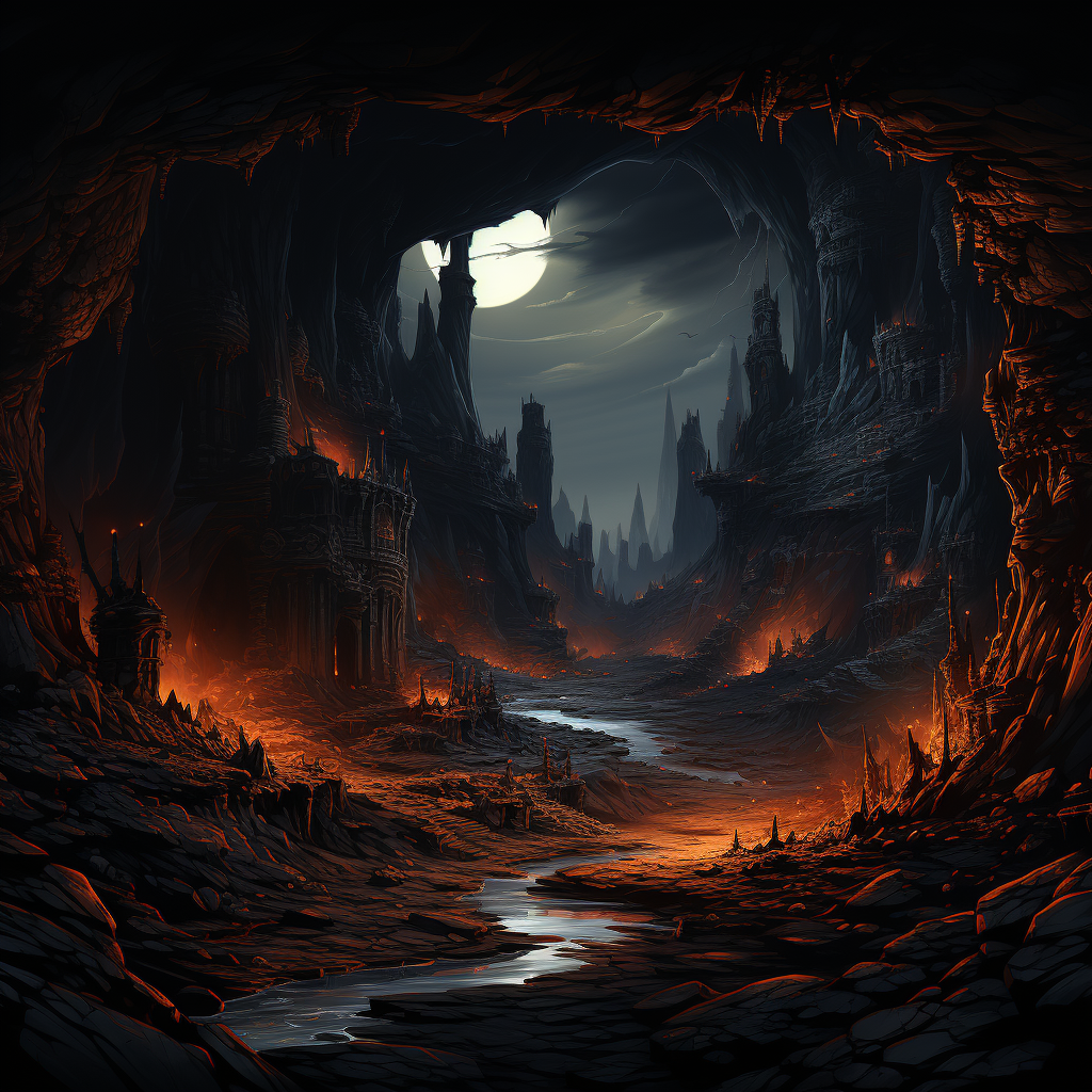 Mesmerizing vector illustration of a cavern