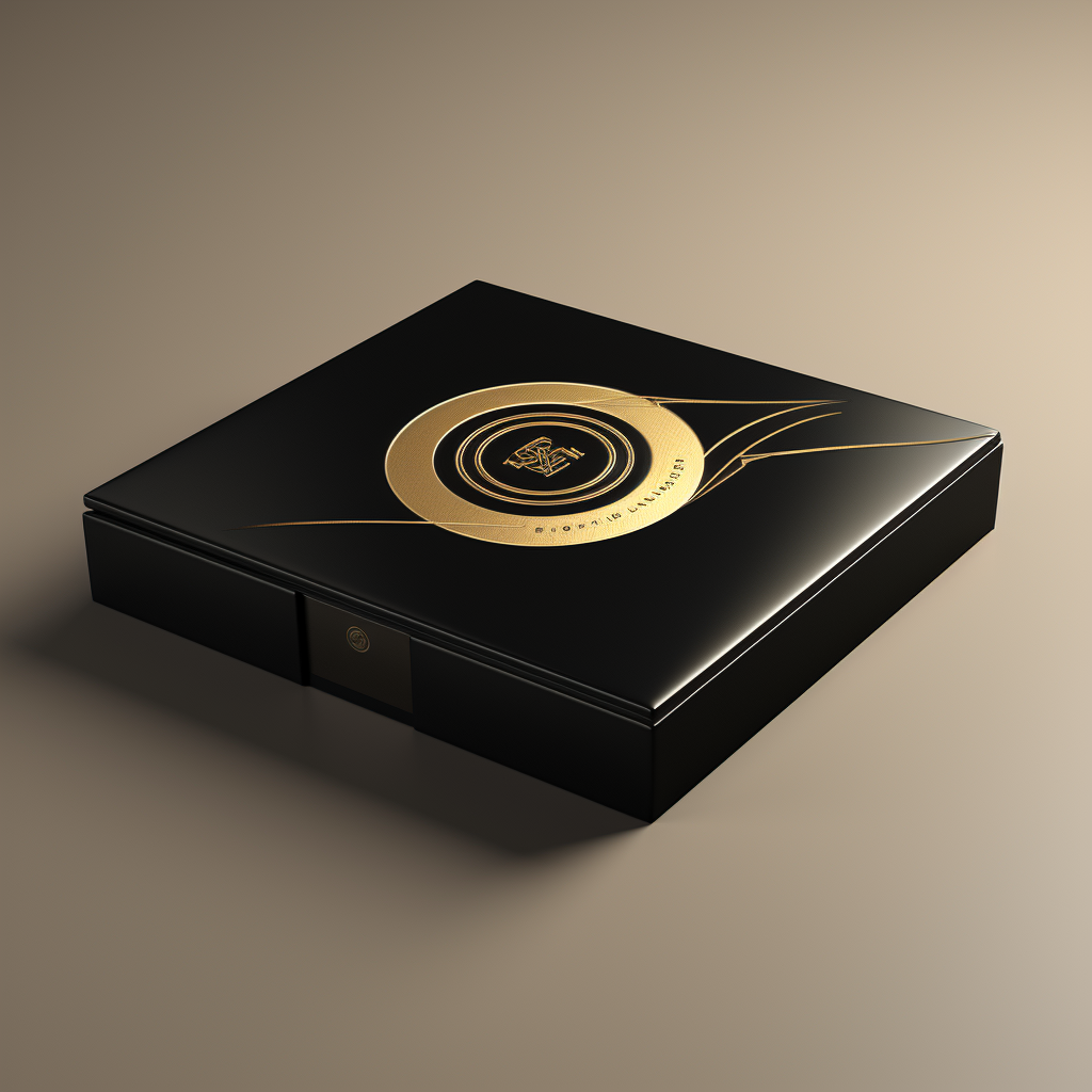 Gold box with CD logo