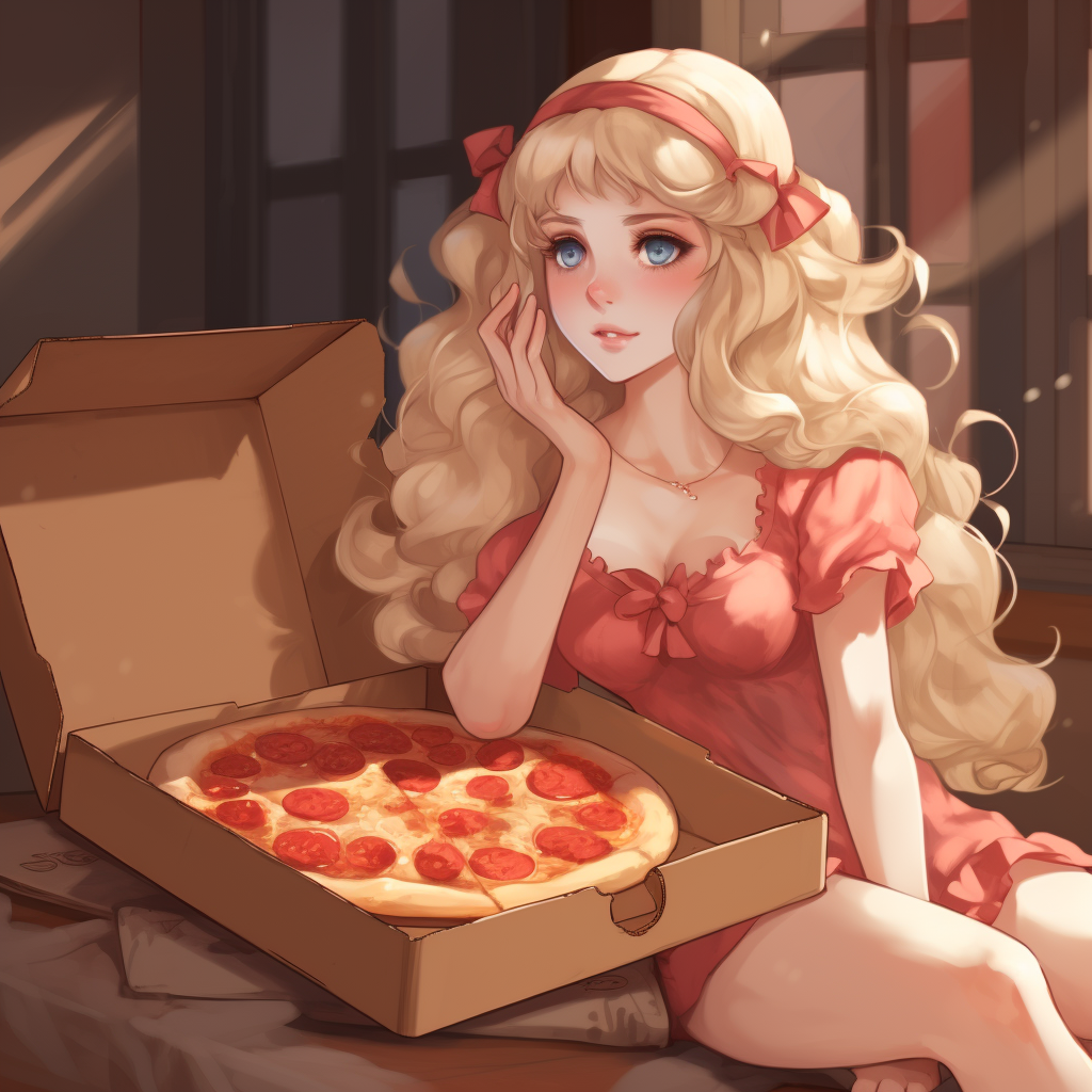 Cel Shading Pizza on Box