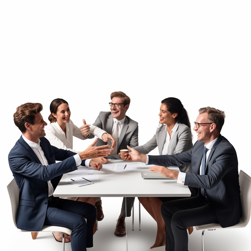 Group of Businesspeople Celebrating at a Table