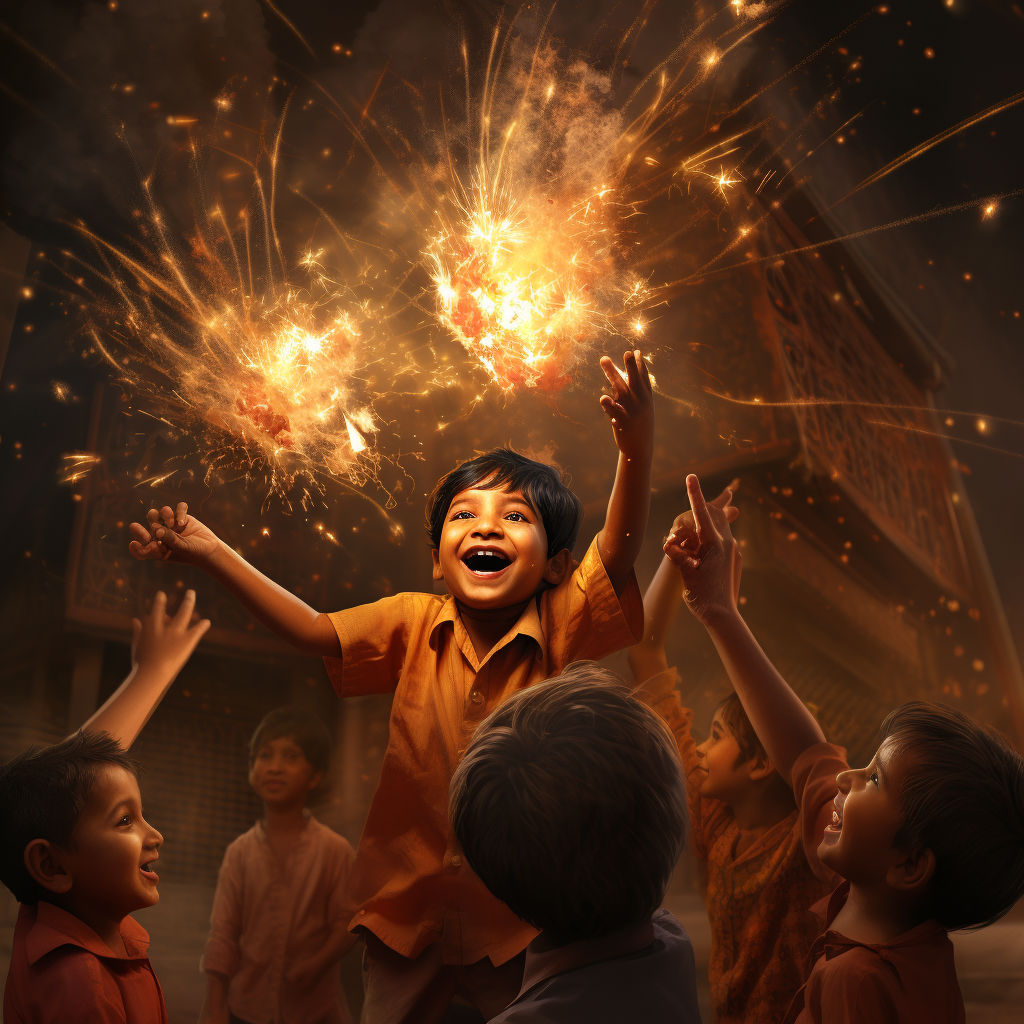 Children enjoy Diwali festivities without firecrackers