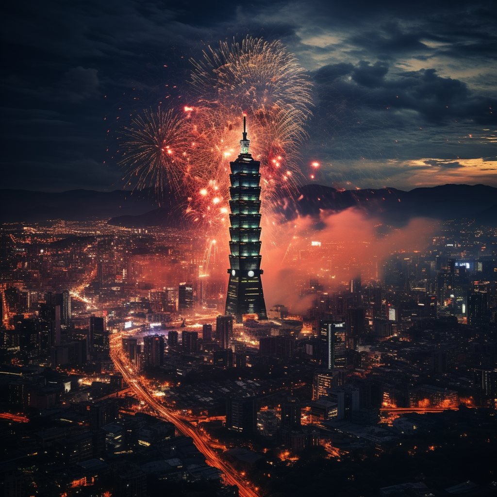 Fireworks at Taipei 101 on New Year's Eve