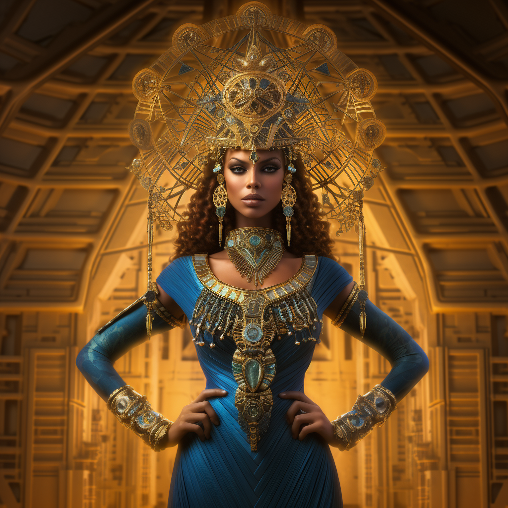 Beautiful Egyptian Goddess in Cosmic Energy