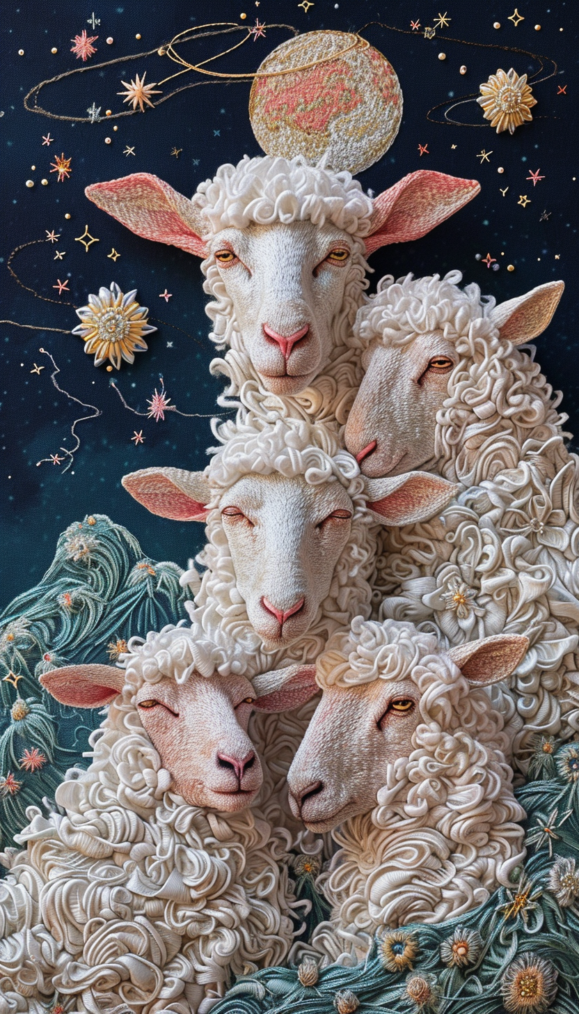 Celestial Fluff Starlit Sheep Friends Pastels