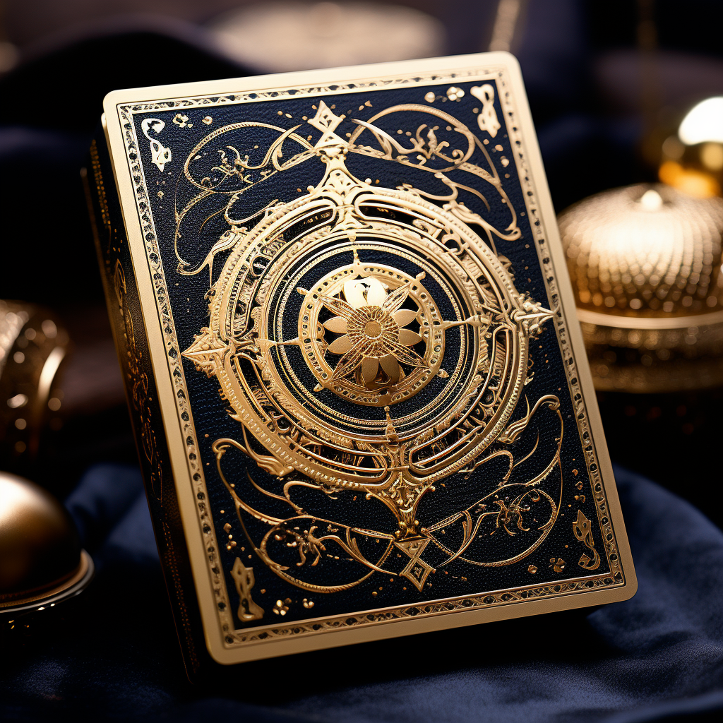 Celestial Poker Card with Golden Globe