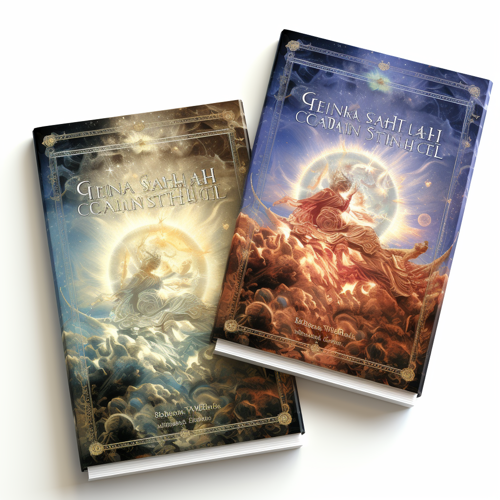 Celestial book covers on white background