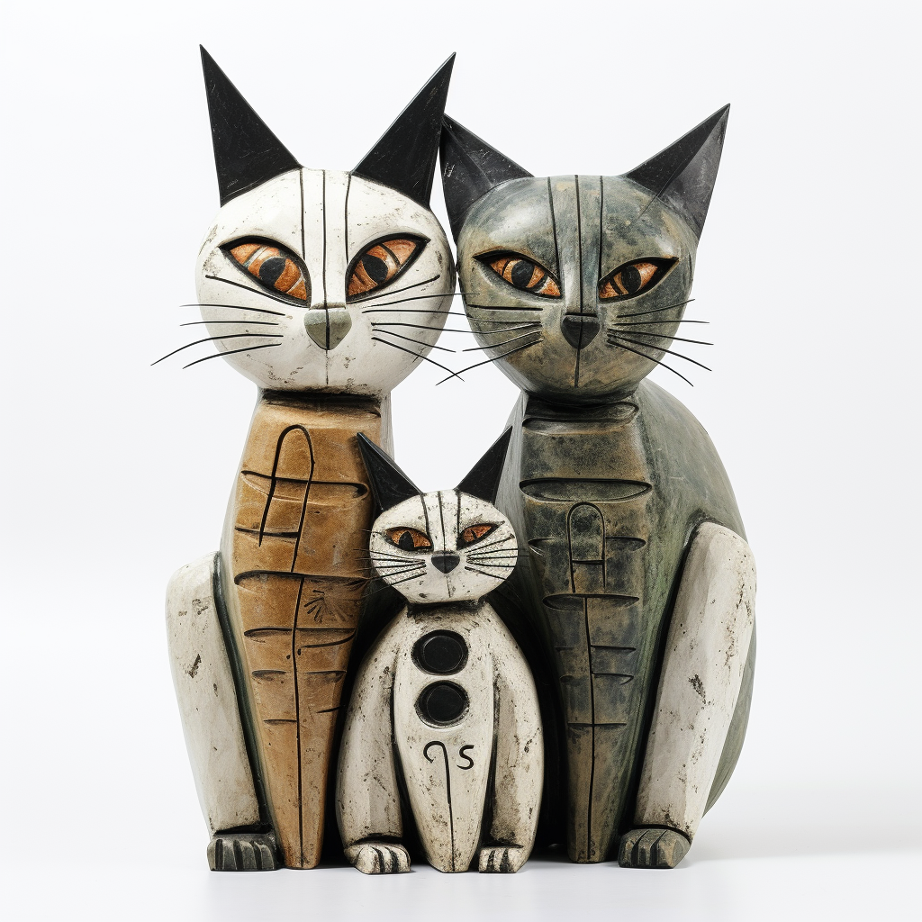 African cats sculpture by Dali and Picasso