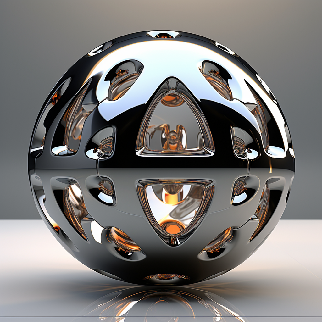 Polished Metal Sphere Reflection Image