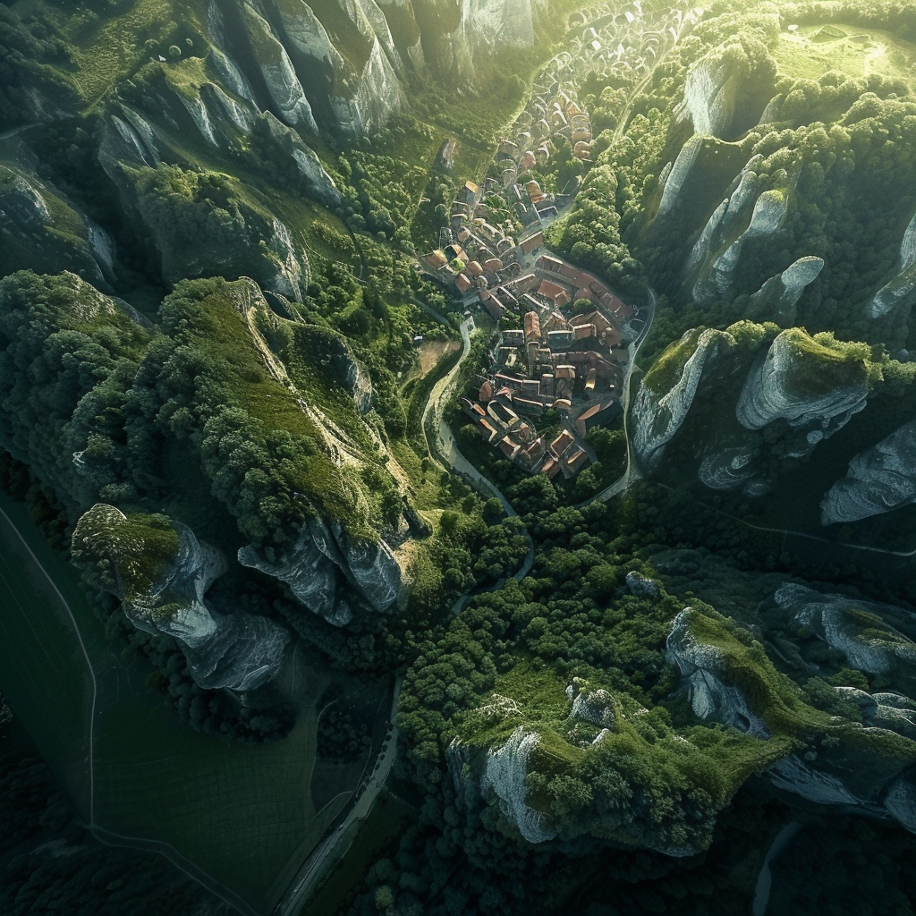 Central Europe Hills Gorge Aerial