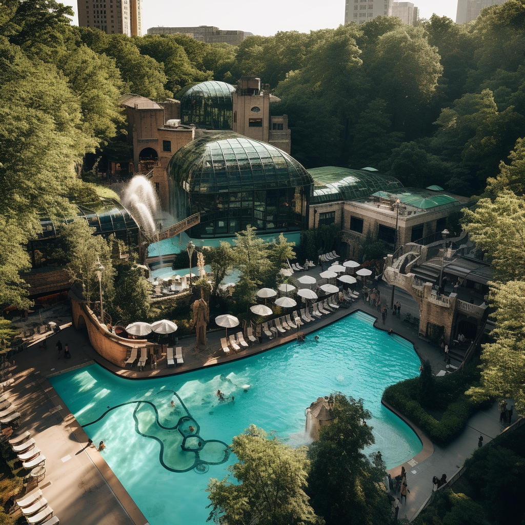 Central Park swimming pool and bar