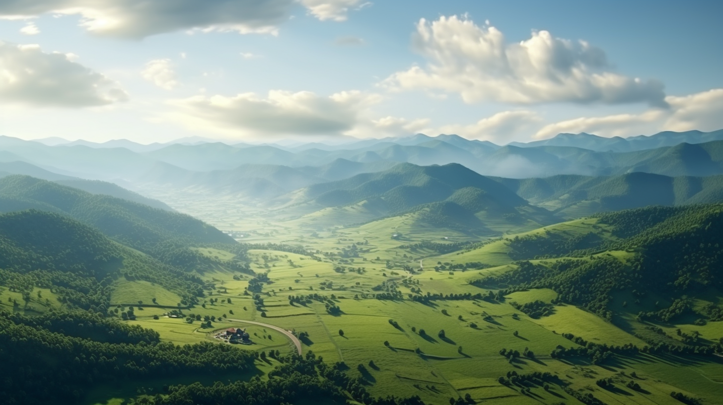 Aerial View of Central Europe Countryside