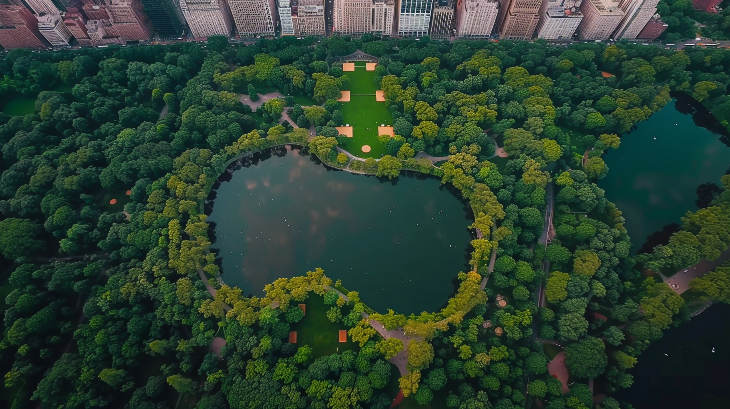 Aerial View Central Park NYC