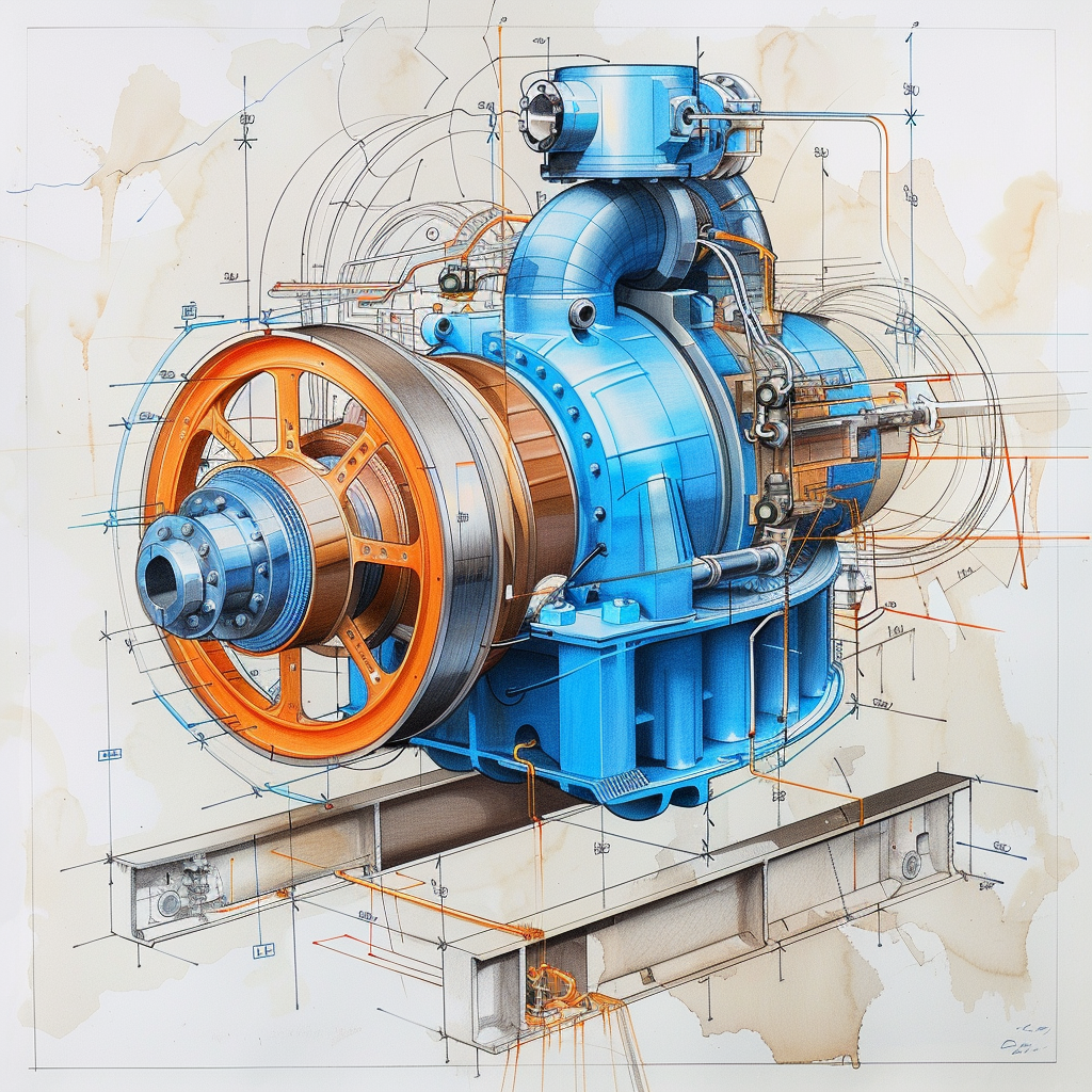 Technical Drawing Centrifugal Pump Spiral Casing