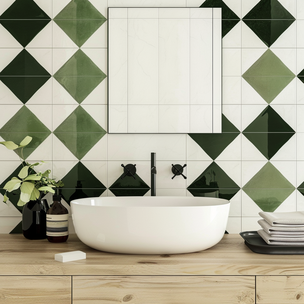 Minimal ceramic tiles element