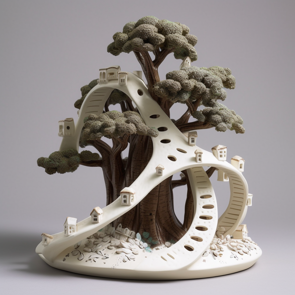 Ceramic tree house for nature enthusiasts