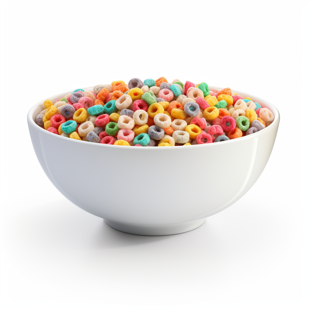 Large cereal bowl on white background