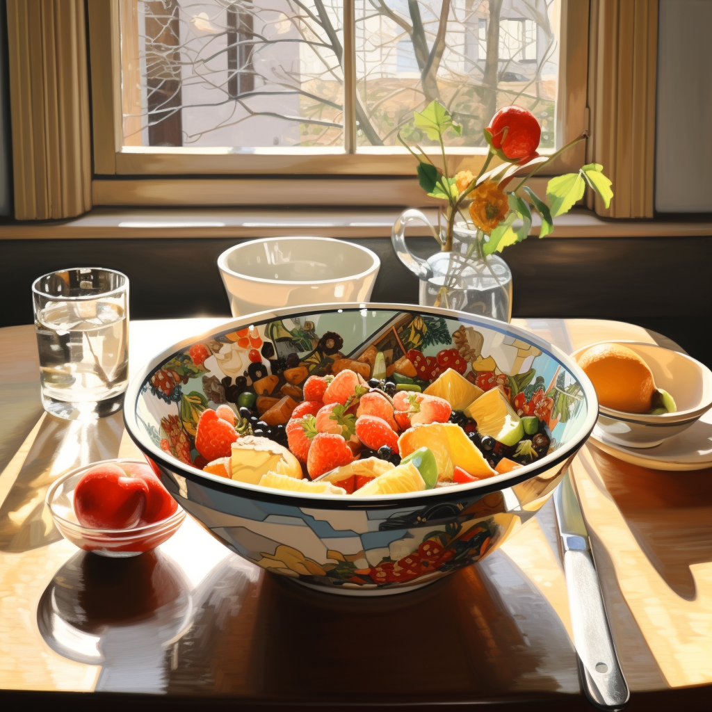 Aromatic Cereal Bowl on Breakfast Table