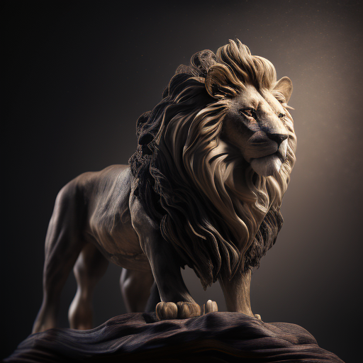 CGI clay render of a lion