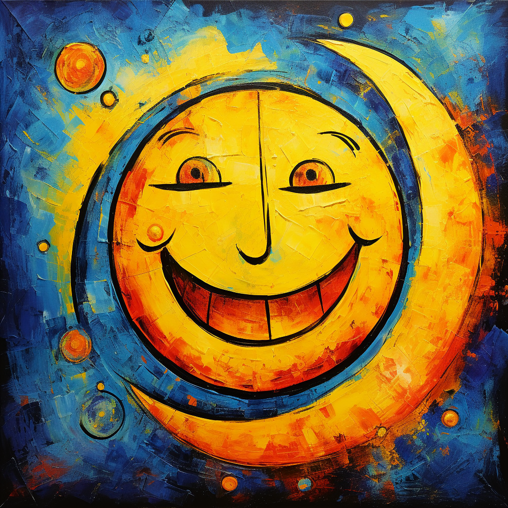 Marc Chagall-inspired smiley art icon