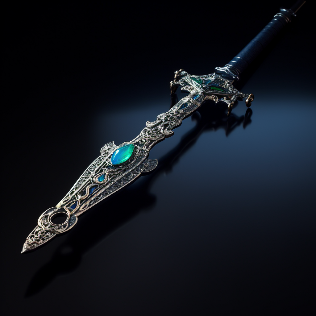 Stunning chained sword made of jewelry and tech