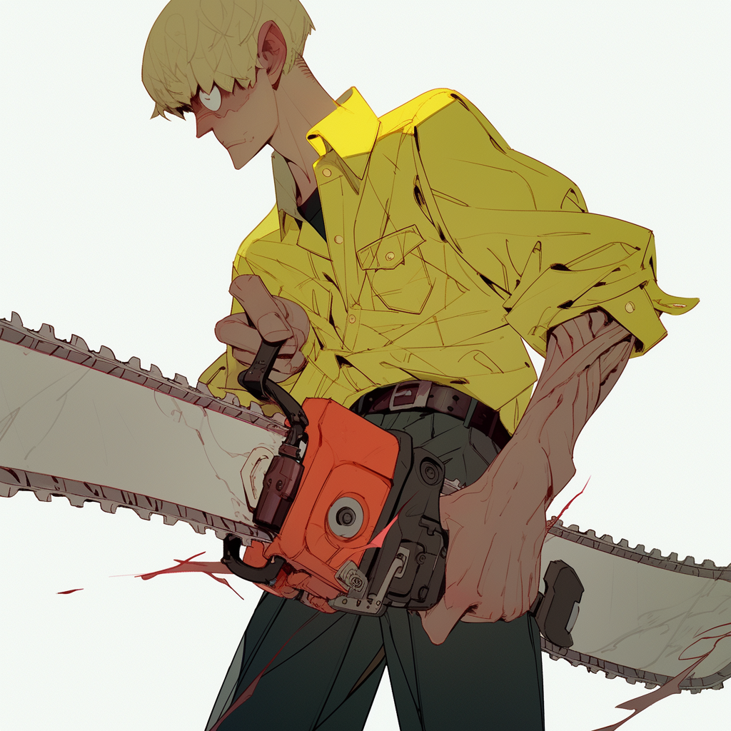 Art of Chainsaw Man with Thicker Lines