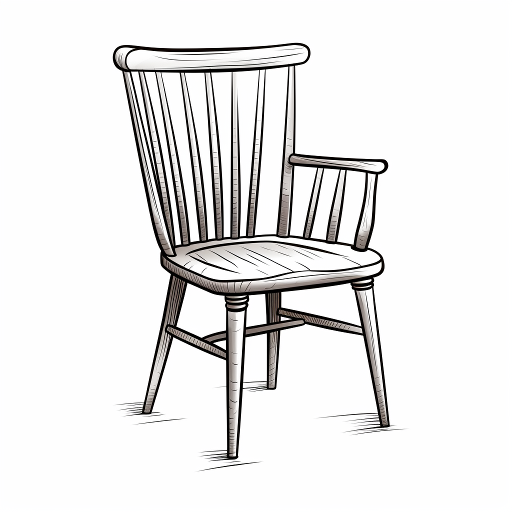 Simple chair line drawing