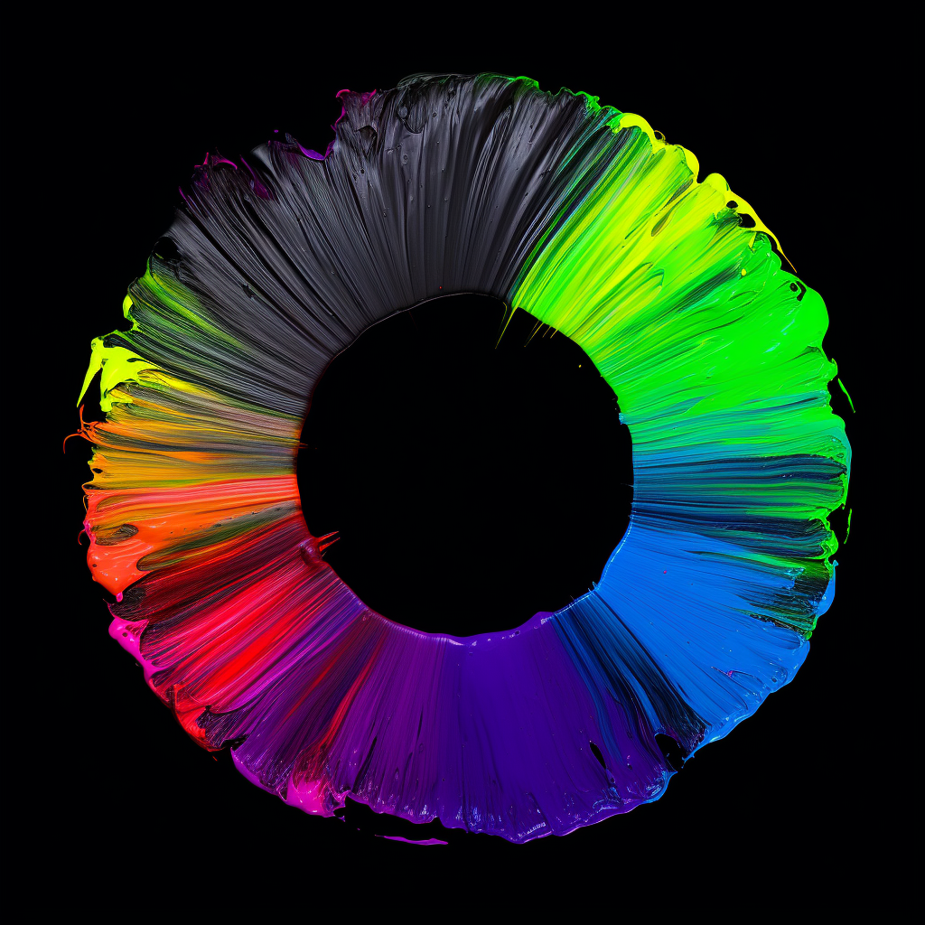 Colorful painted ring on black background