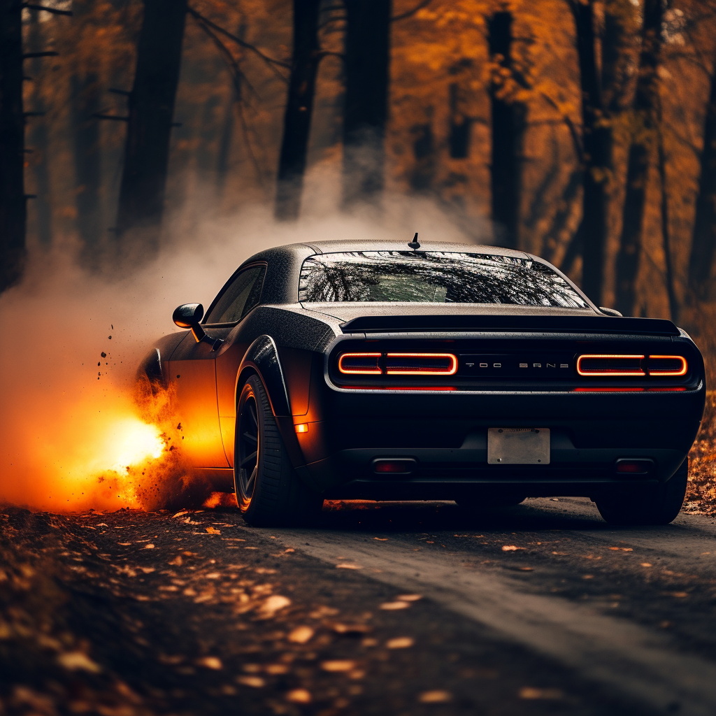 Challenger exhaust flames being put out