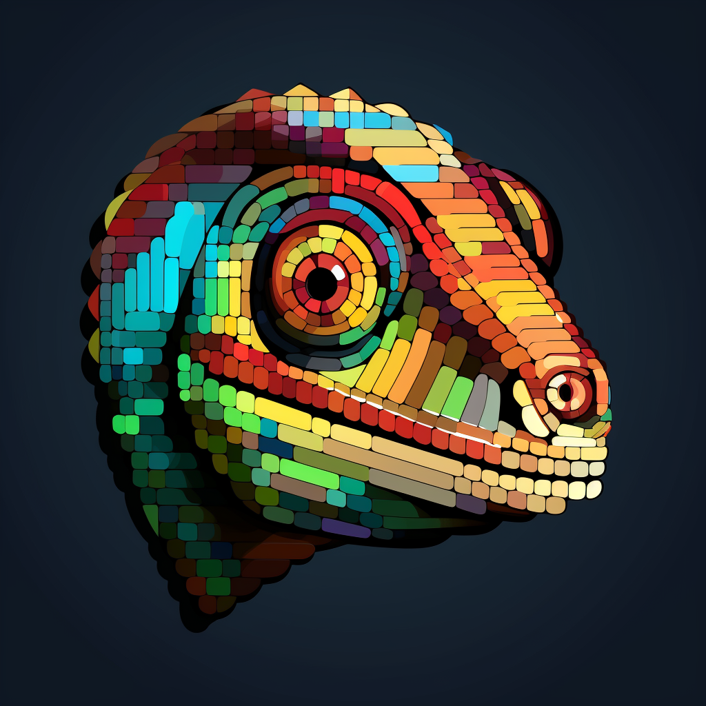 Simplified chameleon face logo