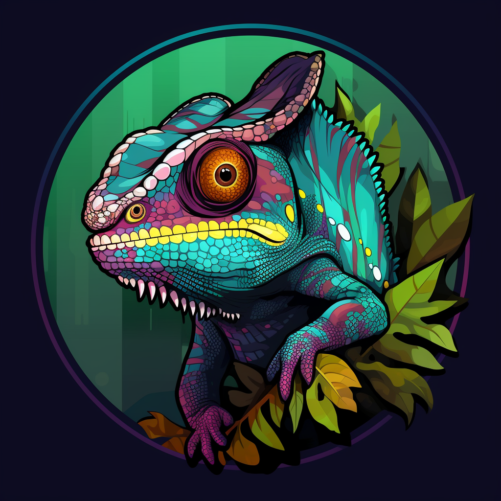 Chameleon Vector Logo in Pixel Art