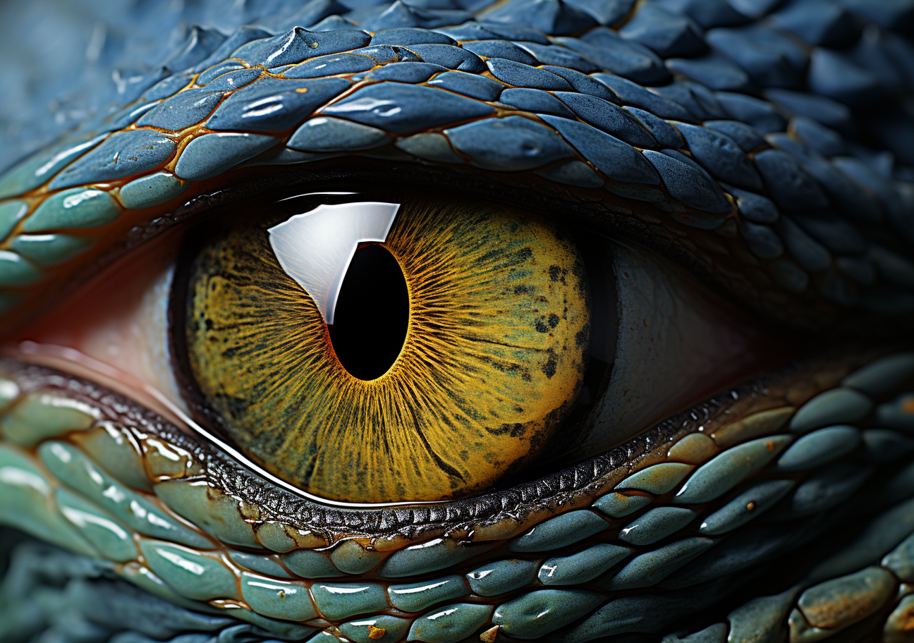 Realistic Chameleon Eye Closeup