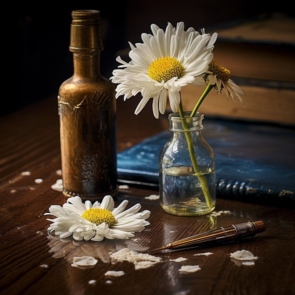 Chamomile Flower on Desk