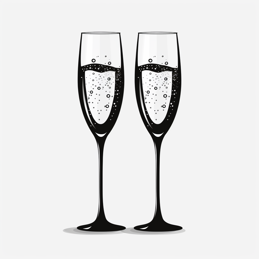 Stylish black champagne glass illustration